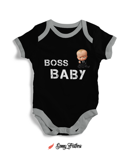 Baby Rompers | Boss Baby Romper (Black) By: Donny Feathers