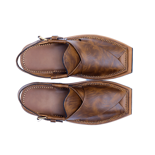 Cigar Brown Kaptaan Chappal - Donny Feathers