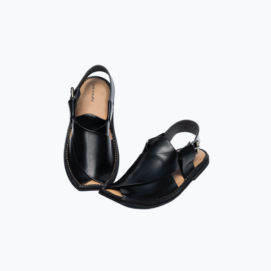 Handmade Black T Shape Peshawari Kheri - Donny Feathers