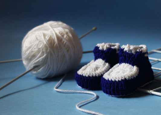 Blue woolen booties