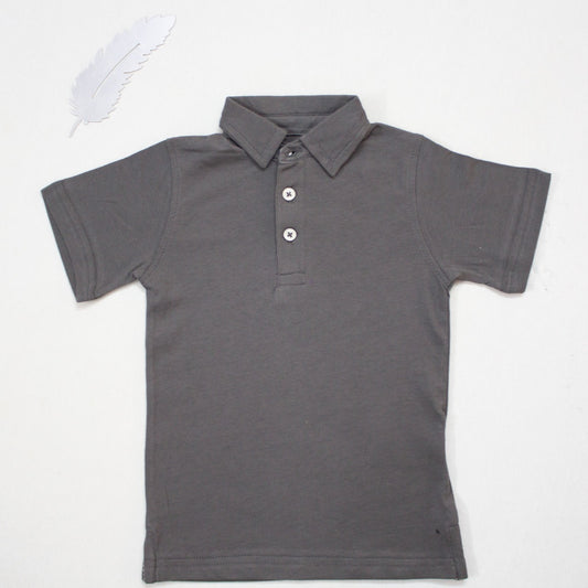 Kids Polo Shirts | Grey Polo Shirt For Kids By: Donny Feathers