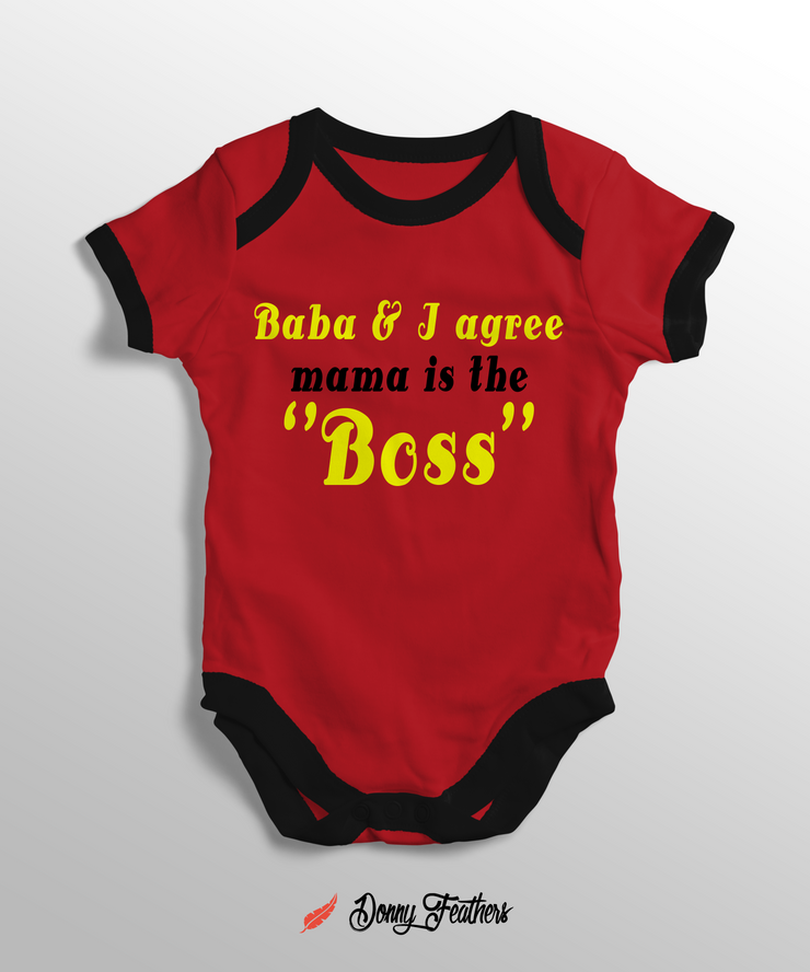 Baba & I Agree Mom's The Boss Baby Romper