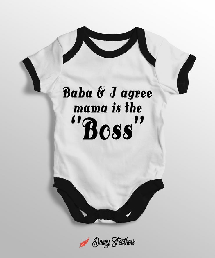 Baba & I Agree Mom's The Boss Baby Romper