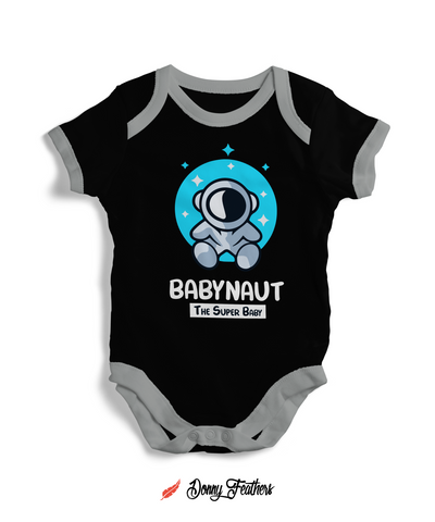 Summer Baby Bodysuits | Baby Naut The Super Baby Romper (Black) By: Donny Feathers