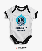 Summer Baby Bodysuits | Baby Naut The Super Baby Romper (White & Black) By: Donny Feathers