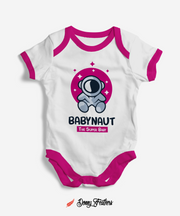 Summer Baby Bodysuits | Baby Naut The Super Baby Romper (White & Pink) By: Donny Feathers