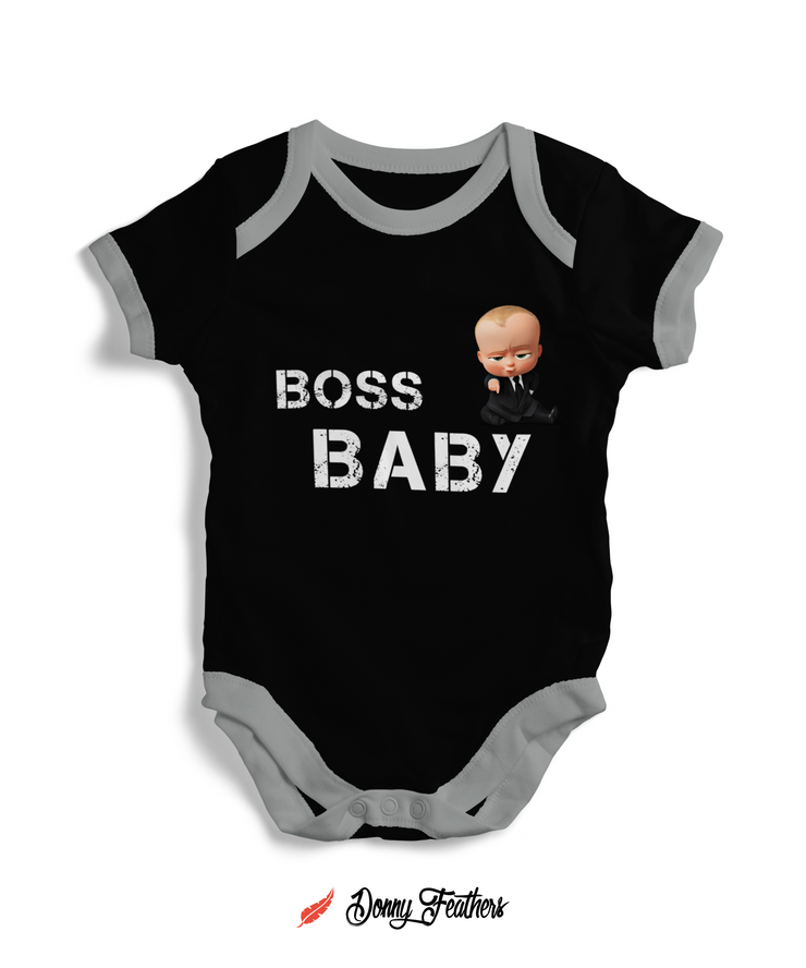 Baby Rompers | Boss Baby Romper (Black) By: Donny Feathers