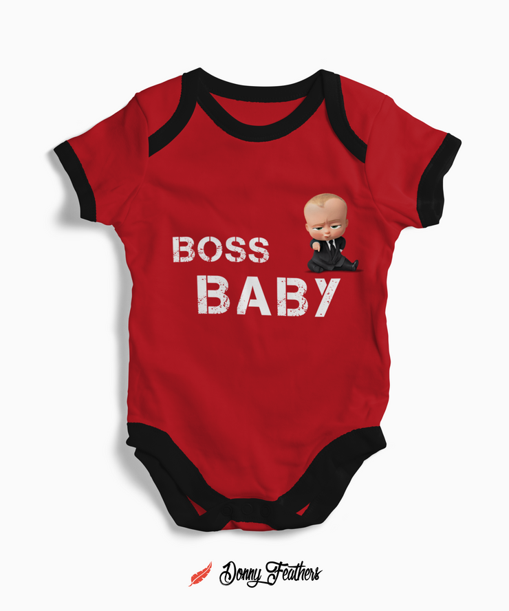 Baby Rompers | Boss Baby Romper (Red) By: Donny Feathers