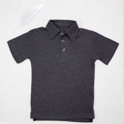 Kids Polo Shirts | Dark Grayish Polo Shirt For Kids By: Donny Feathers