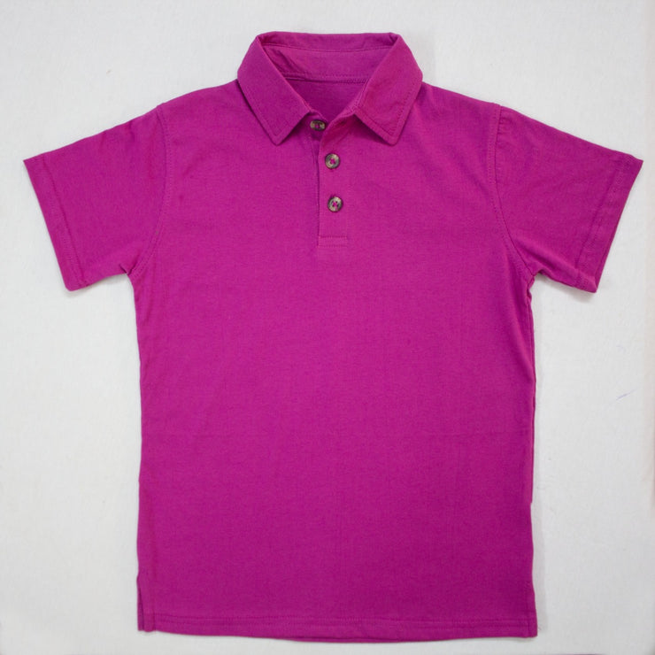 Kids Polo Shirts | Dark Pink Polo Shirt For Kids By: Donny Feathers