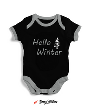 Baby Clothing | Hello Winter Baby Romper (Black) By: Donny Feathers