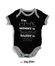 Baby Bodysuits | I Am Cute Mommy Beautiful Romper (Black) By: Donny Feathers