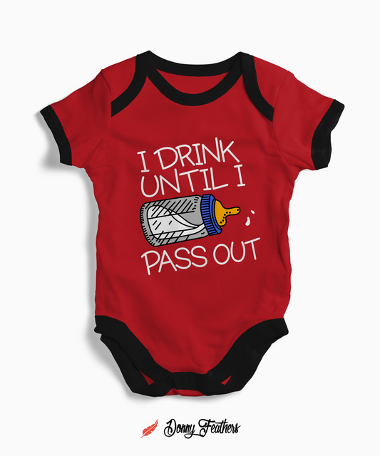 Baby Bodysuits | I Drink Until I Pass Out Romper (Red) By: Donny Feathers