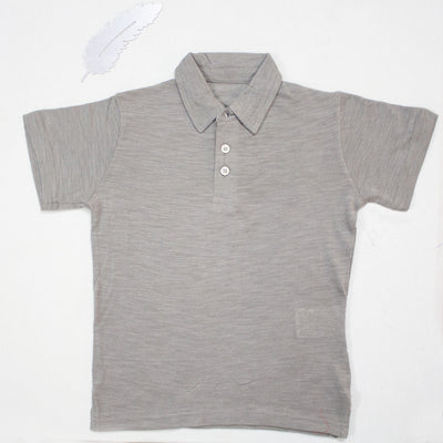 Kids Polo Shirts | Light Grey Polo Shirt For Kids By: Donny Feathers