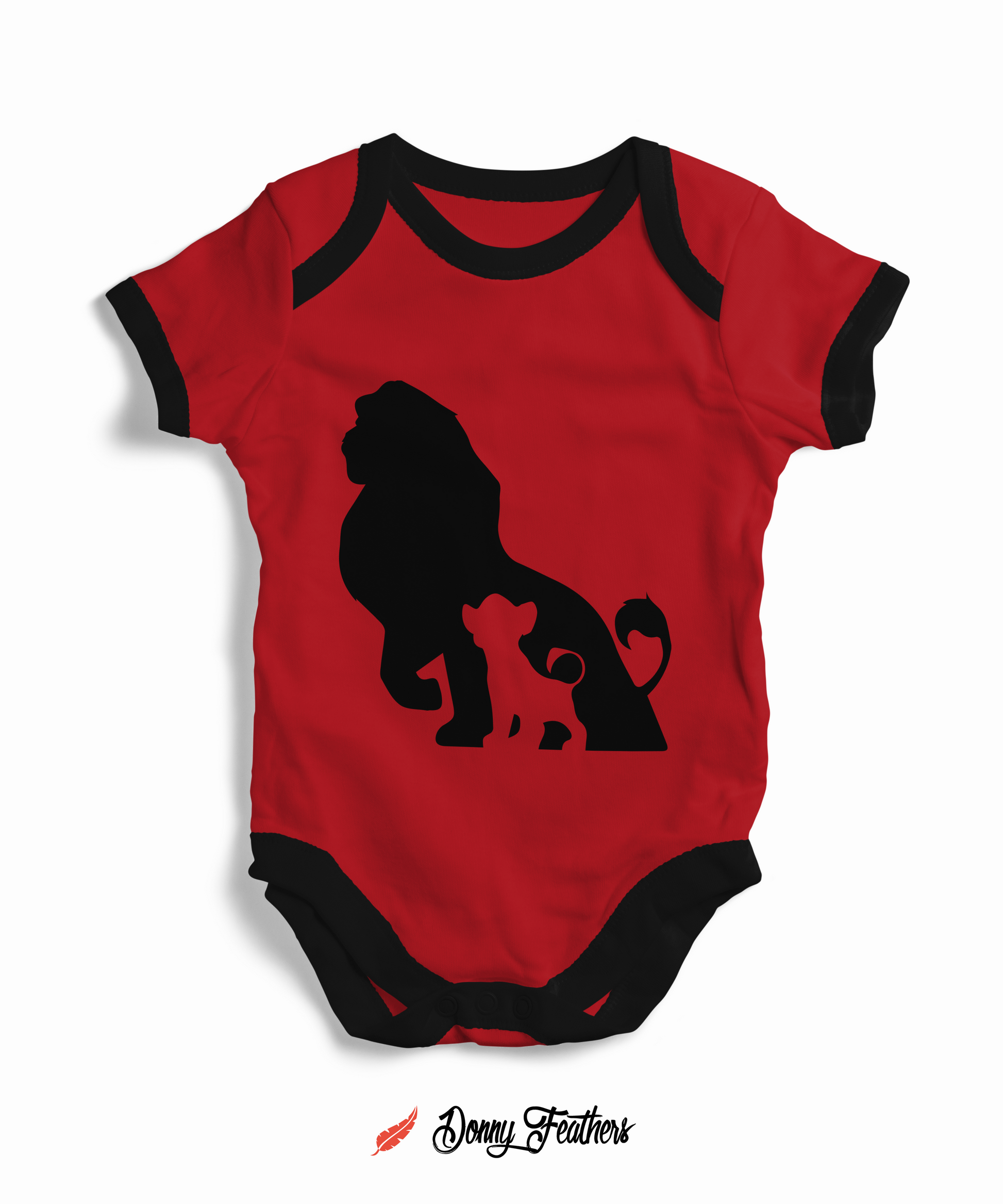 Lion King Baby Bodysuits | Simba The Lion King Romper (Red) By: Donny Feathers