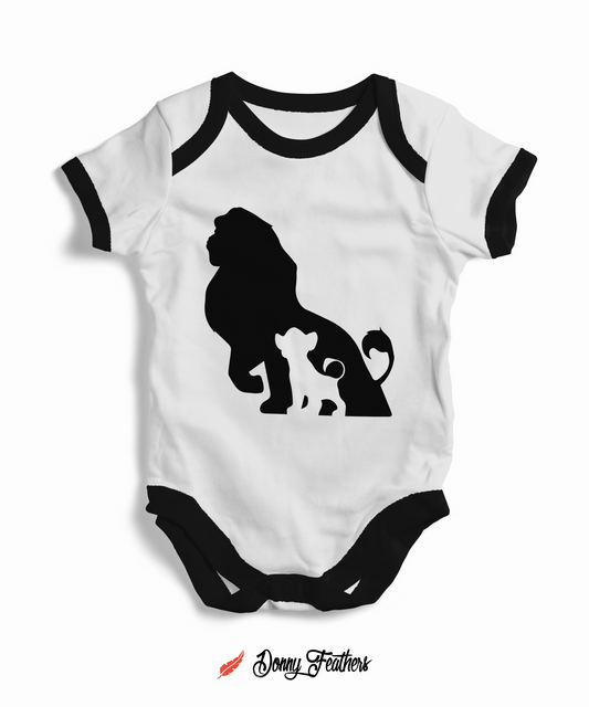 Lion King Baby Bodysuits | Simba The Lion King Romper (White & Black) By: Donny Feathers