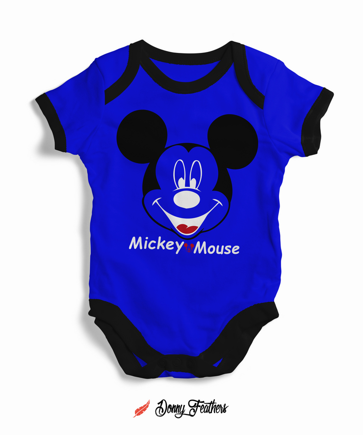 Baby Bodysuits | Mickey Mouse Romper (Blue) By: Donny Feathers