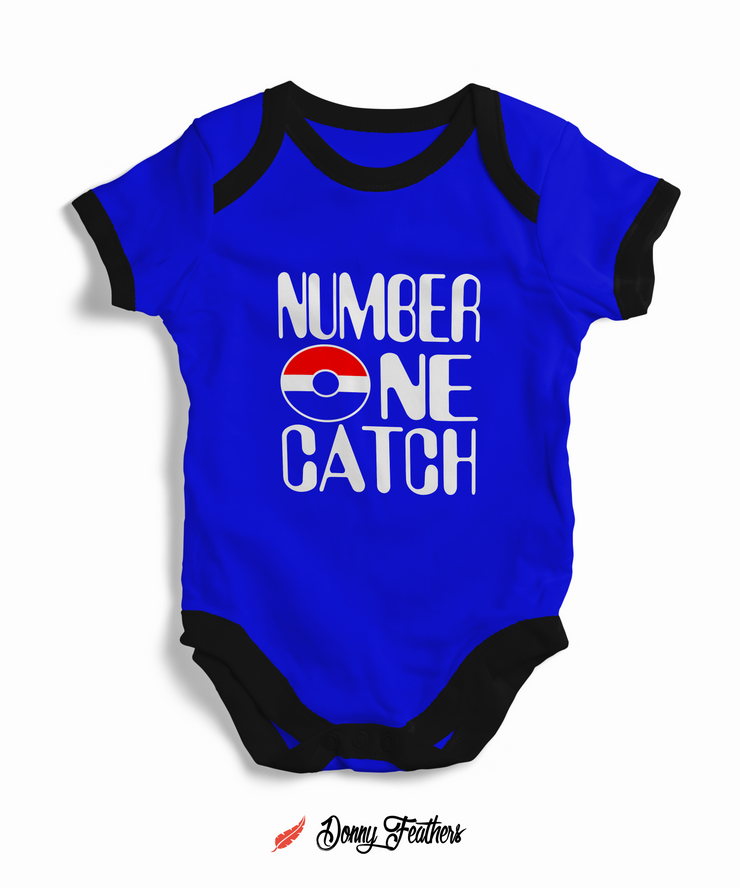 Baby Rompers For Summer | Number One Catch Baby Romper (Blue) By: Donny Feathers