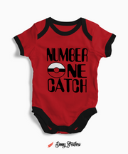 Baby Rompers For Summer | Number One Catch Baby Romper (Red) By: Donny Feathers