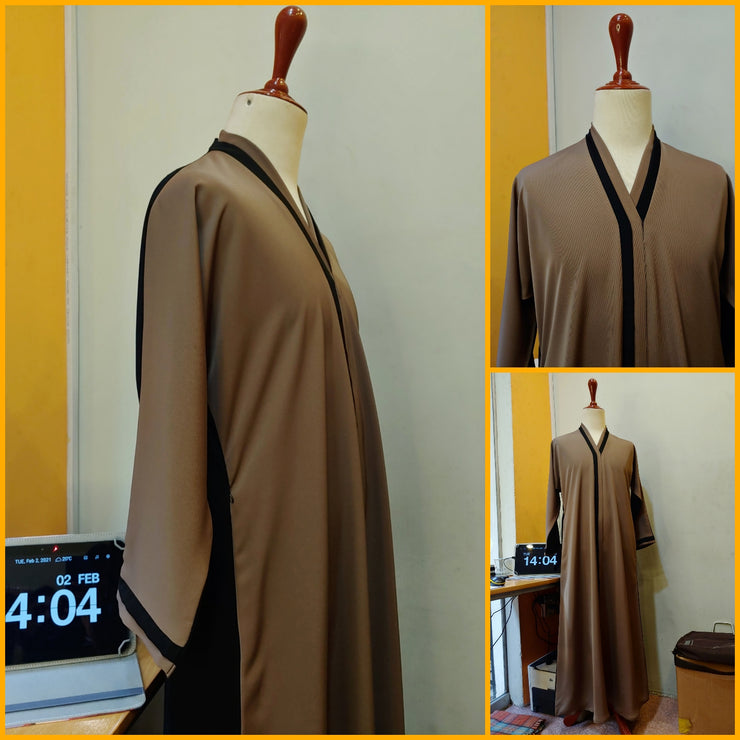 Camel Shade Zip Pocket Abaya