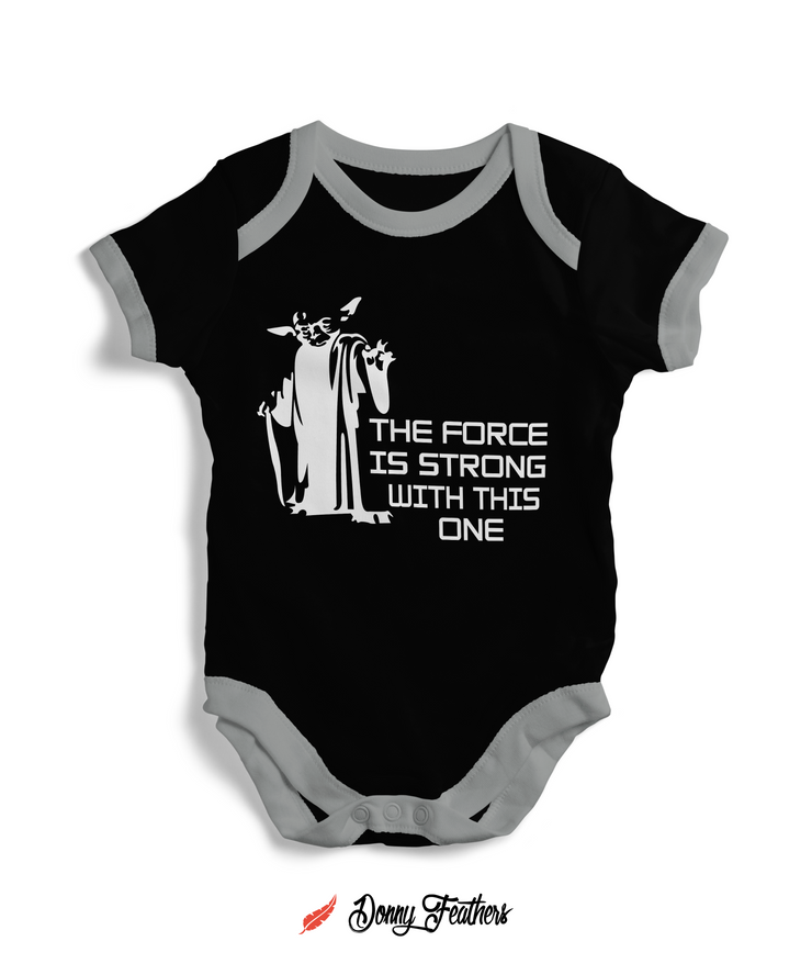 Summer Baby Bodysuits | The Force Baby Romper (Black) By: Donny Feathers