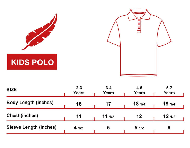 Kids Polo Shirts | Size Chart for Kids Polo Shirts By: Donny Feathers