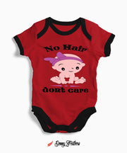 Baby Boys Rompers | No Hair Don't Care Baby Romper (Red) By: Donny Feathers