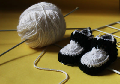 Black woolen booties